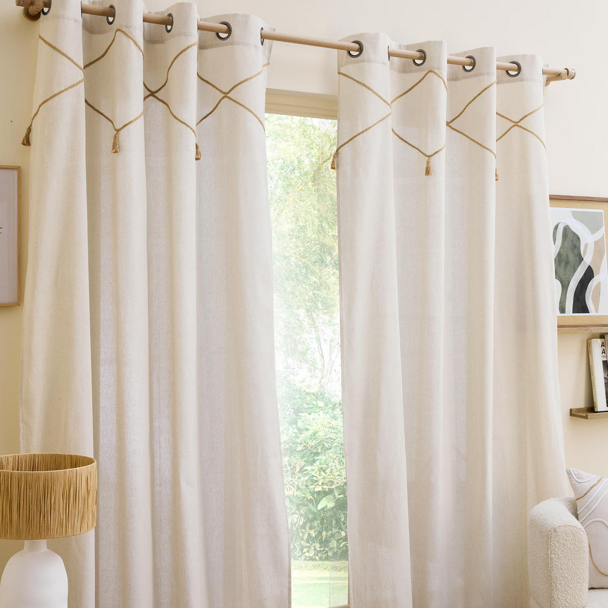FENSTERVORHANG Jute-Dekor Lacia 140/240 cm - Beige, Textil (240/140cm) - Douceur d´intérieur