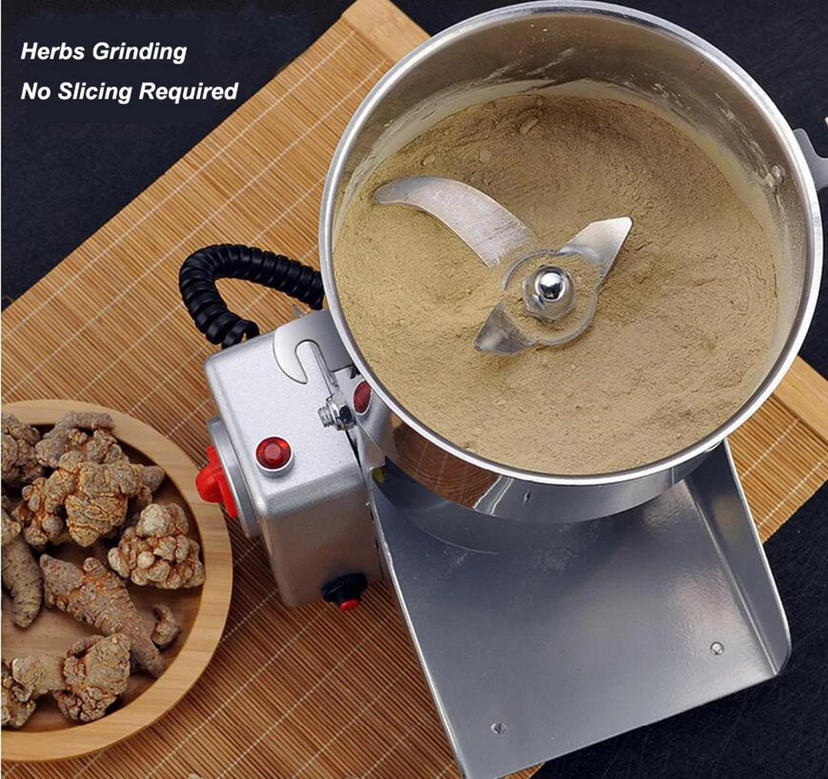 GETREIDEMÜHLE 800G 3000W Kräuter Kaffee Gewürze Trockenmühle - Silberfarben, Metall (13.5/37/15.5cm) - Bextcok