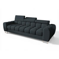 SOFA 3-sitzer Bastien In Stoff Moly - Anthrazit, Holzwerkstoff/Textil (265/95/97cm) - Fun Möbel