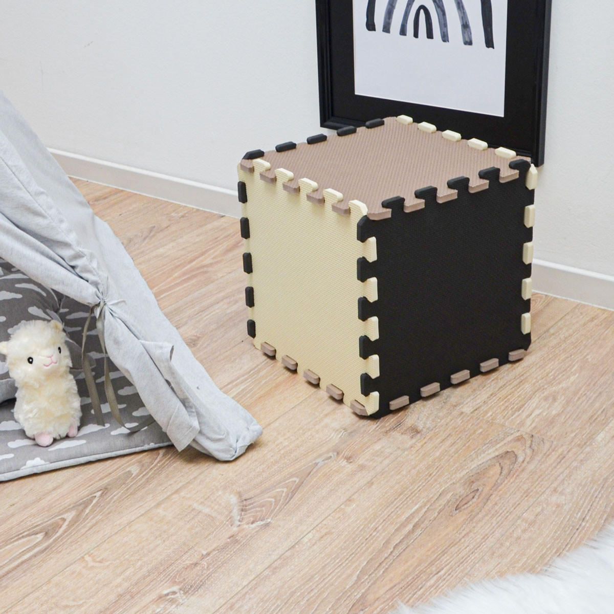 SPIELMATTE ab Null - 270/90 cm Puzzlematte Beige - Multicolor, Kunststoff (30/30cm) - Littletom