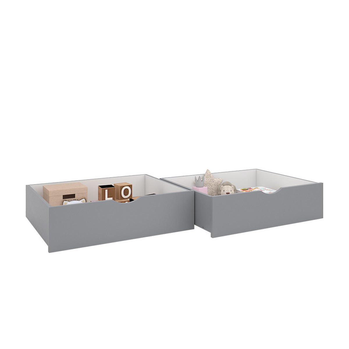 ROLLSCHUBLADE Bali Grau 78 x 61.8 cm 2er Set - Grau, Holzwerkstoff - VitaliSpa
