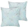 DEKOKISSEN 2er-Set Blau 45/45 cm Ceramium - Blau/Weiß, Textil (45/45cm) - Beliani