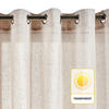 VORHANG MIT ÖSEN – lichtdurchlässig Beige 280X300 - Beige, Kunststoff (280/300cm) - STORESDECO
