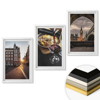 WANDBILDER 3er-Set - 40x60 cm Weißer Rahmen - Bilder von Essen in der Stadt London - Weiß, Kunststoff (40/60cm) - ArtPrintCave