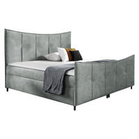 BOXBETT Bergamo Lux - Hellgrau, Holz (160/200cm) - MIRJAN24