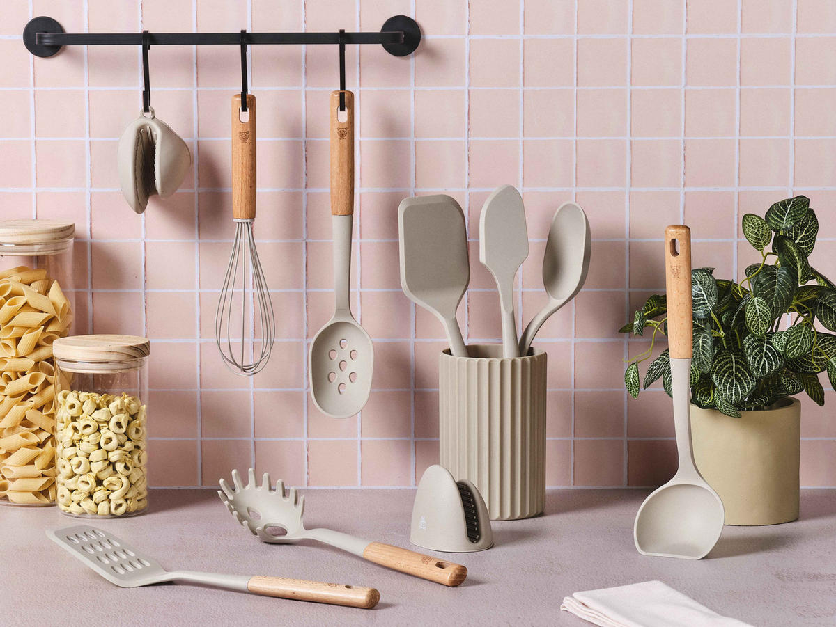 SALATBESTECK en Holz et Silikon GUNNAR - Beige, Holz (33.3cm) - Björn