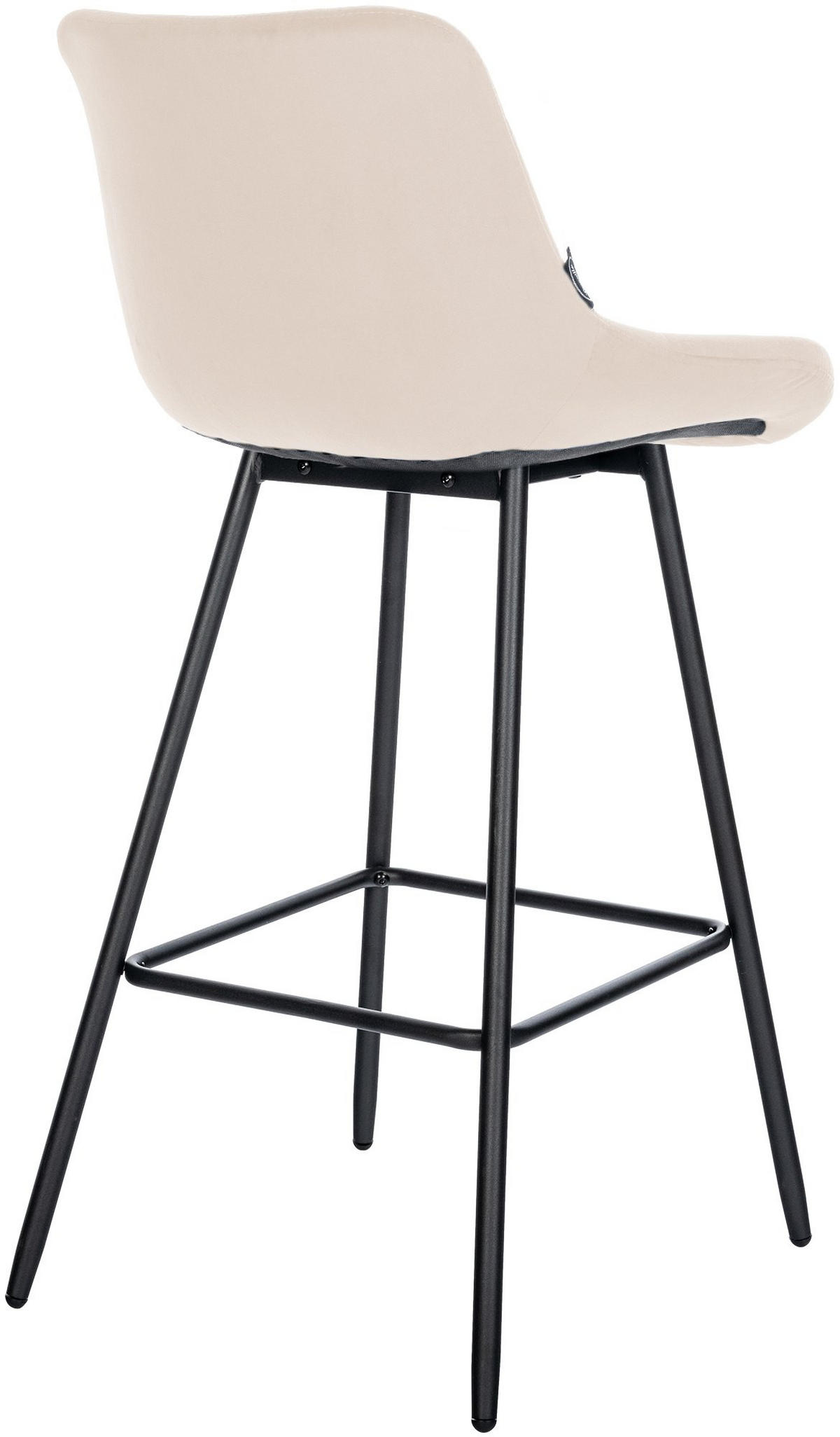 BARHOCKER Samt creme - Creme/Schwarz, Textil/Metall (49/104/56cm) - CLP