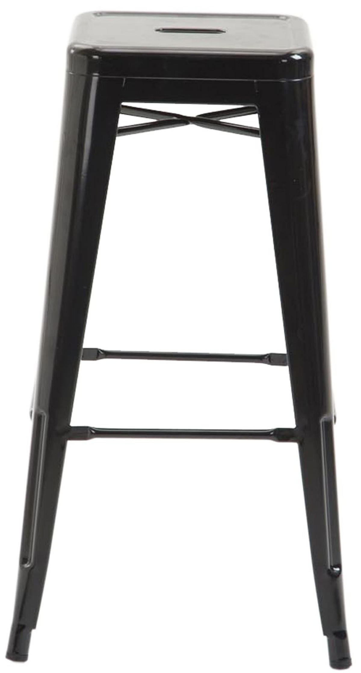 BARHOCKER Metall schwarz - Schwarz, Metall (43/76/43cm) - CLP
