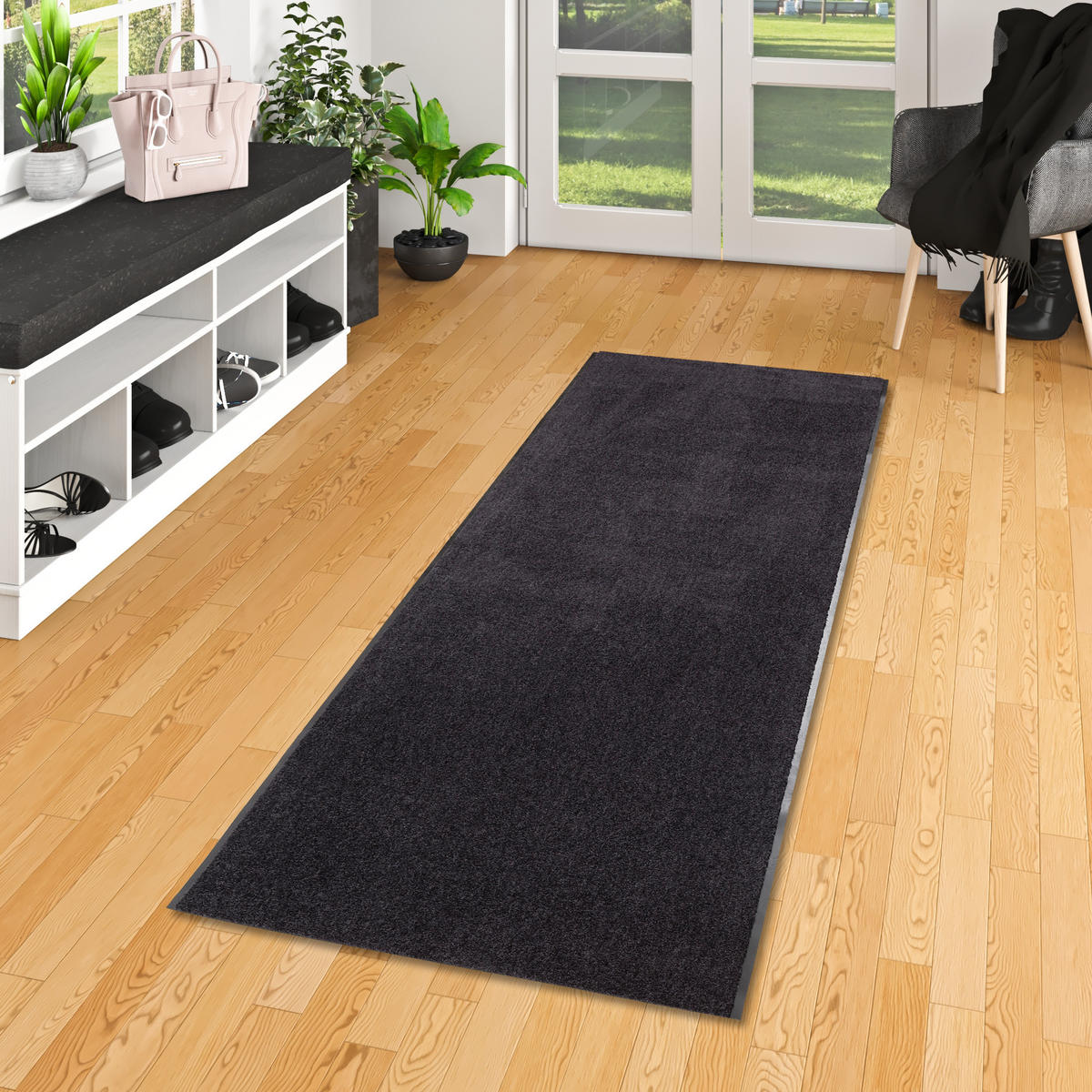 LÄUFER PROPER TEX UNI - Schwarz, Textil (90/100cm) - Snapstyle