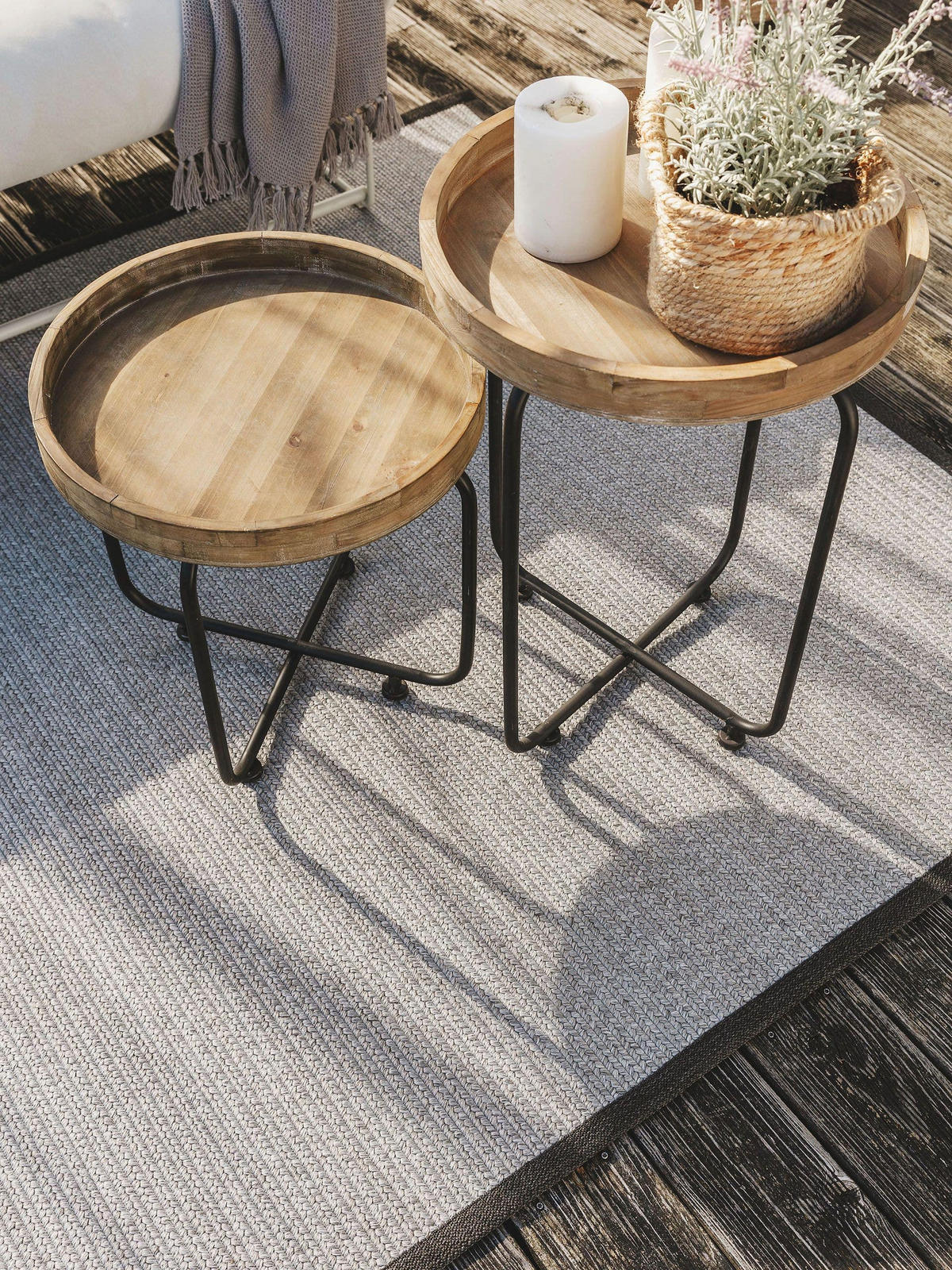 OUTDOORTEPPICH Nandi Grau 90x130 cm - Grau, Textil (90/130cm) - benuta Nest