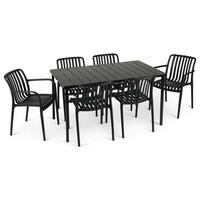 GARTENMÖBEL SET TULIPANO - Schwarz, Metall - IDIMEX