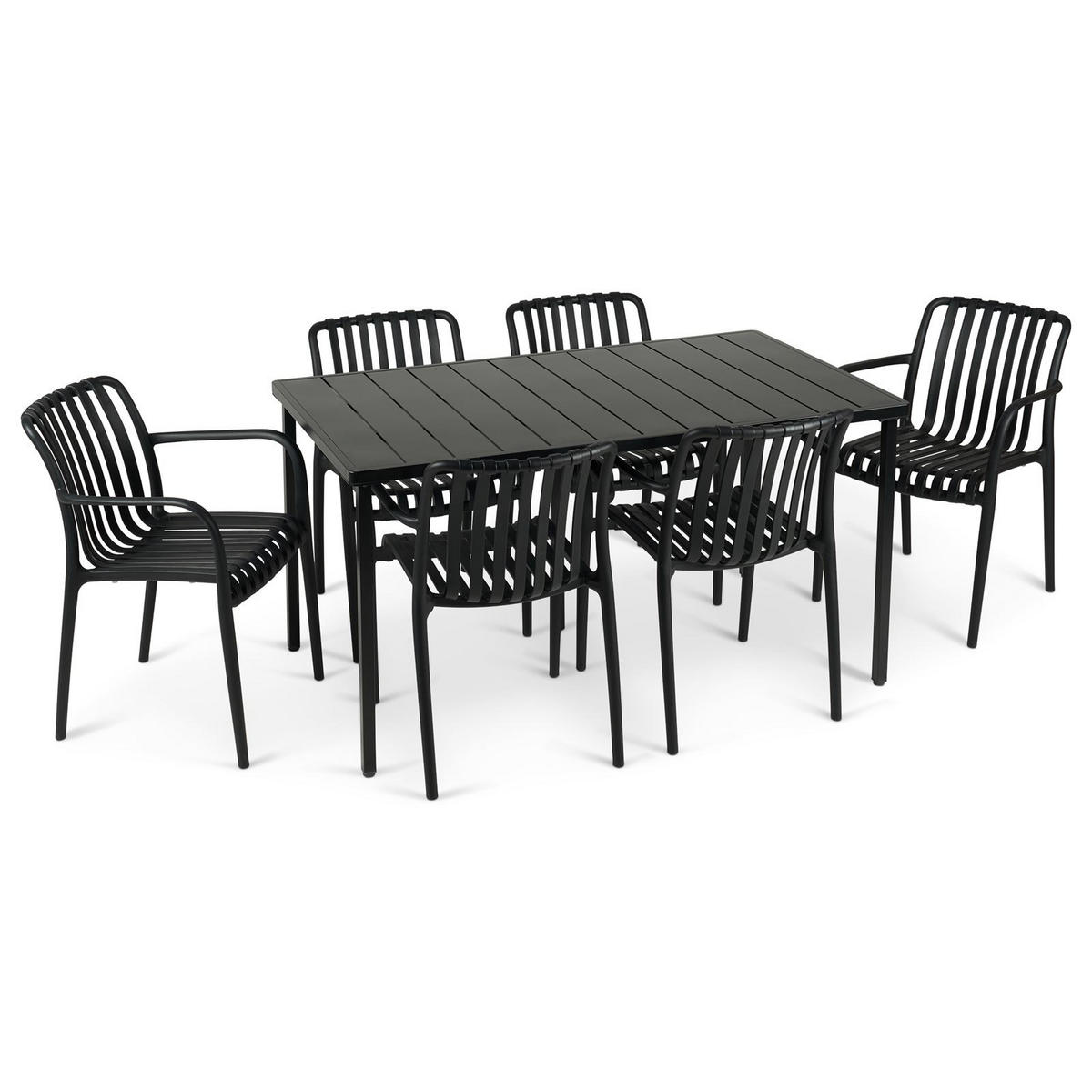GARTENMÖBEL SET TULIPANO - Schwarz, Metall - IDIMEX