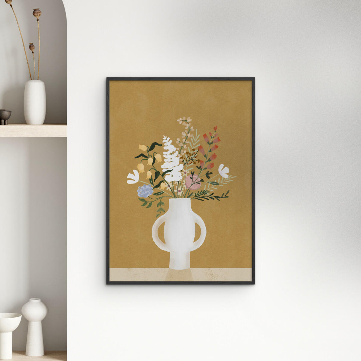 POSTER mit Rahmen Goed Blauw - Autumn Bouquet - Schwarz/Braun, Holz/Papier (30/40cm) - Poster&Frame