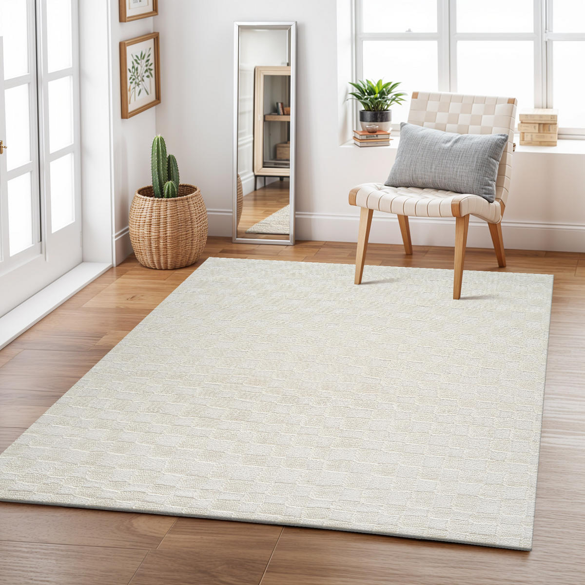 KURZFLORTEPPICH 160/213 cm Weiß - Weiß, Naturmaterialien/Textil (160/213cm) - LIVABLISS