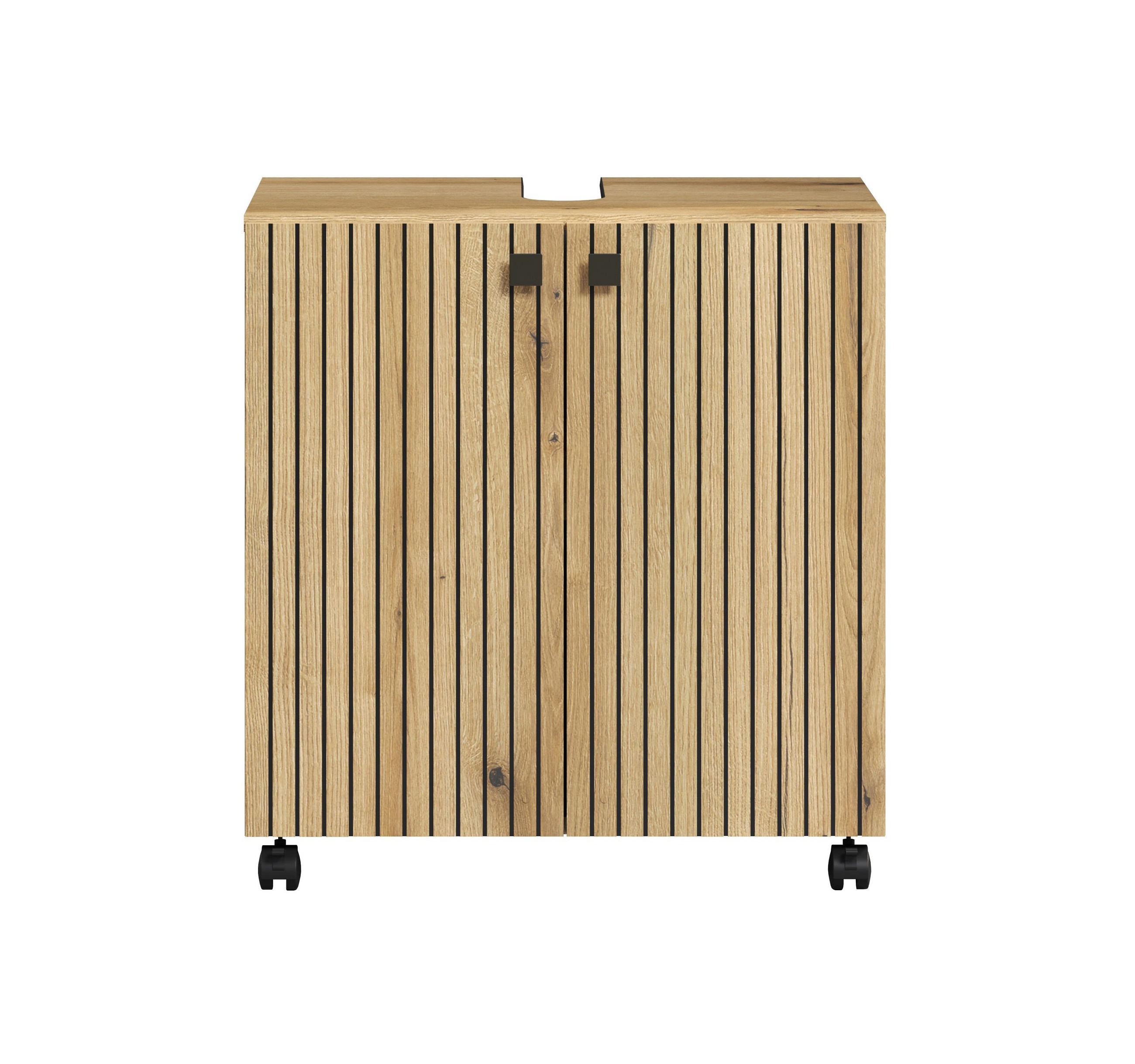 WASCHBECKENUNTERSCHRANK PureBliss Eiche Dekor - Eichefarben, Holzwerkstoff (60/64/42cm) - Trendteam