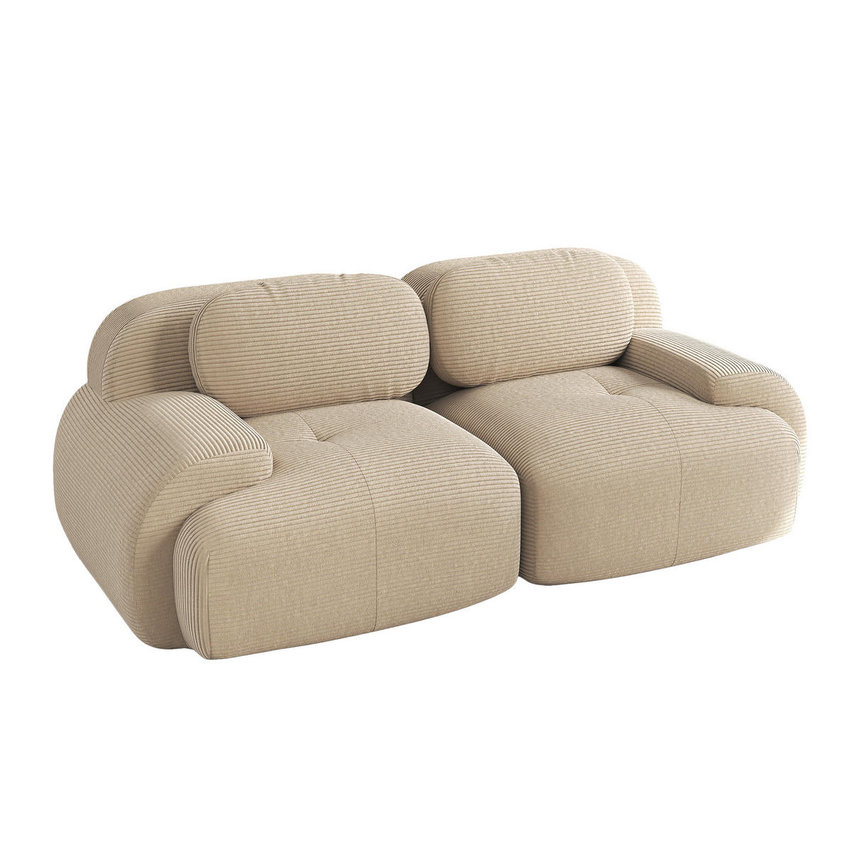 SOFA modular rahmenlos Cord Beige - Beige, Kunststoff (103/75/208cm) - Meubliv
