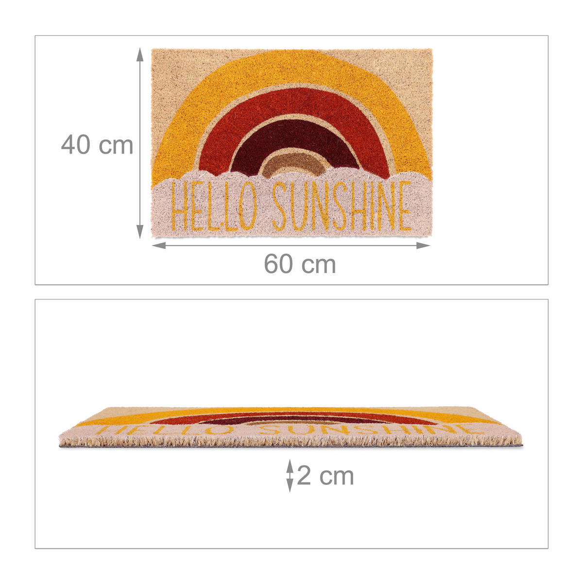 FUSSMATTE - Multicolor, Kunststoff/Textil (60/40cm) - Relaxdays