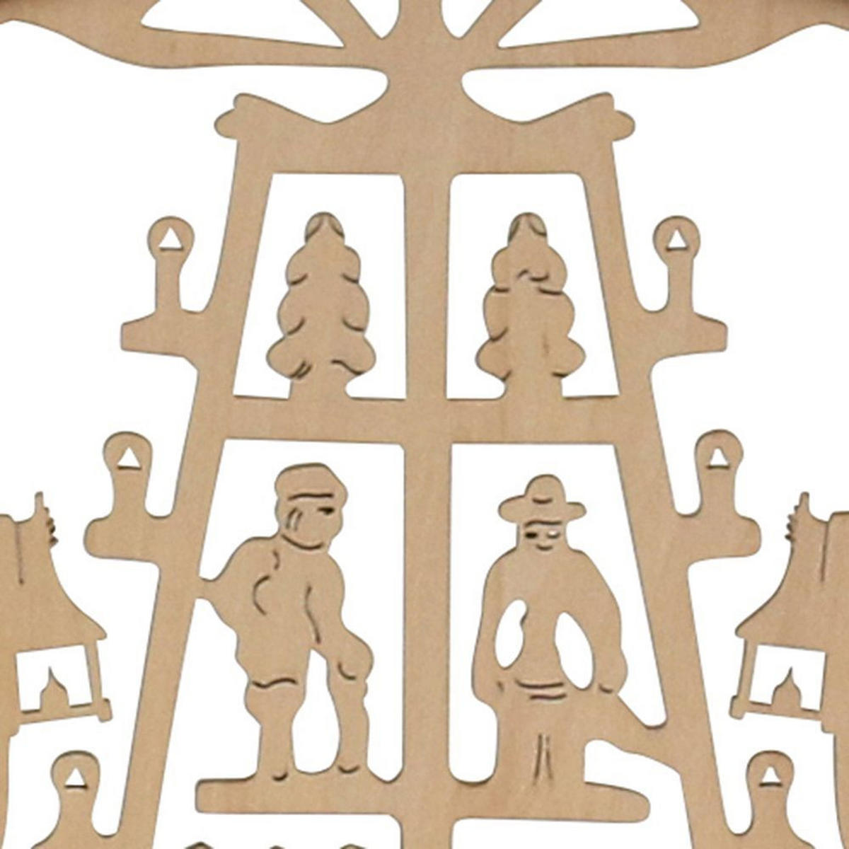 SCHWIBBOGEN Pyramide Bergmänner 7-flammig - Multicolor, Holz (0.1/1/0.1cm) - Dekoteam24