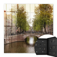 SCHLÜSSELBOX Schwarz 30x30 cm- Türöffnung nach rechts - Stadtkanal - Grün, Metall (30/30/5cm) - TULUP