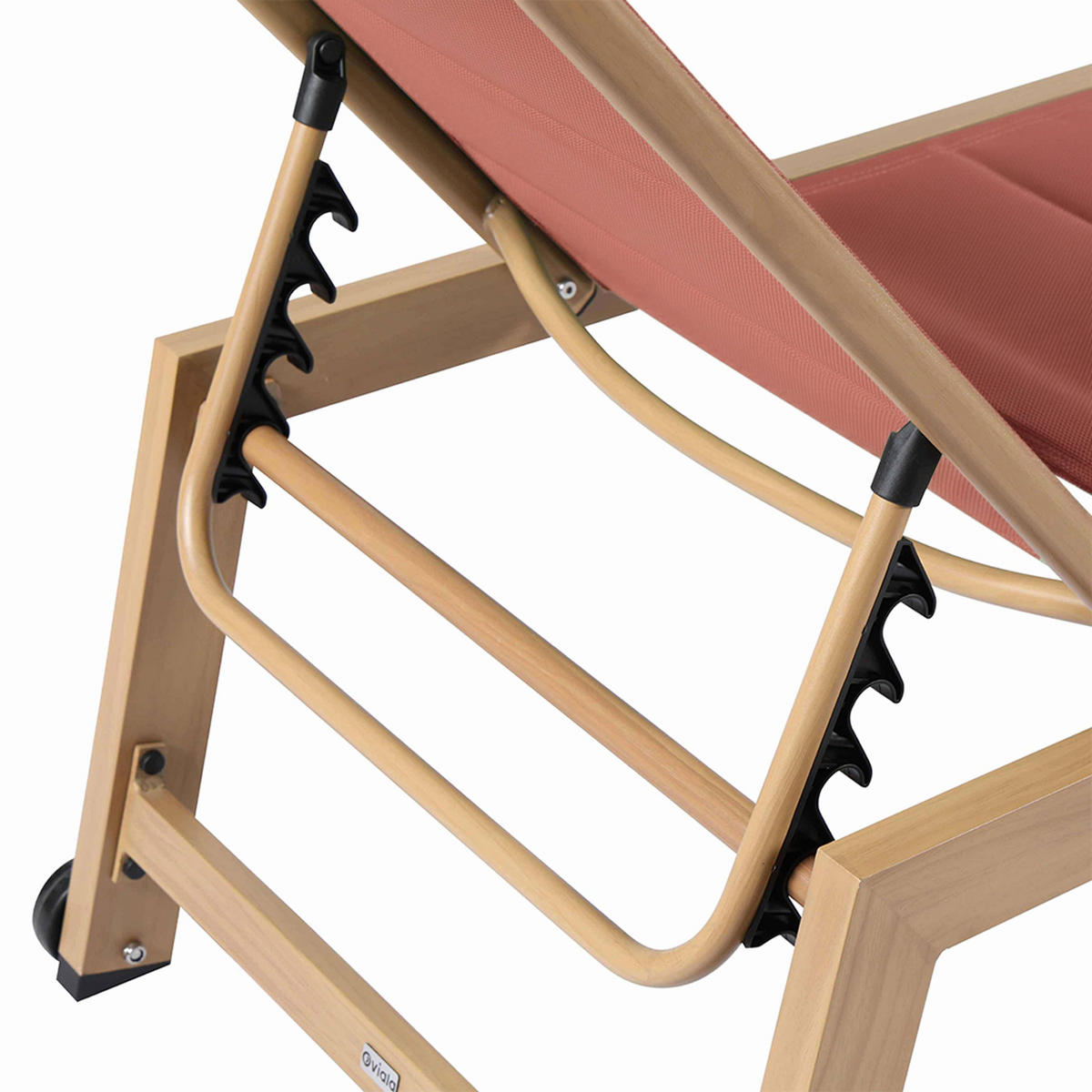 SONNENLIEGE 2-tlg., Terrakotta - Braun, Metall (169/102/65cm) - Oviala