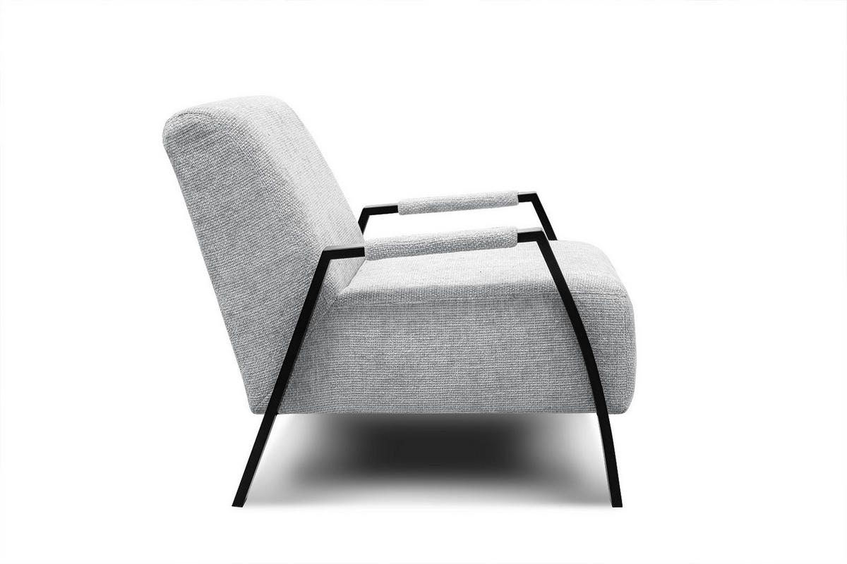 SESSEL KOBE, hellgrau - Hellgrau/Schwarz, Holz/Textil (72/76/90cm) - Courtois Laville