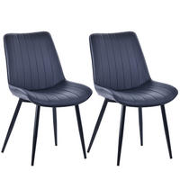 STUHL-SET 2 Stück aus Kunstleder in Modernem Stil-YZ1 - Schwarz, Textil/Metall (53/88/62.5cm) - HOMAVO