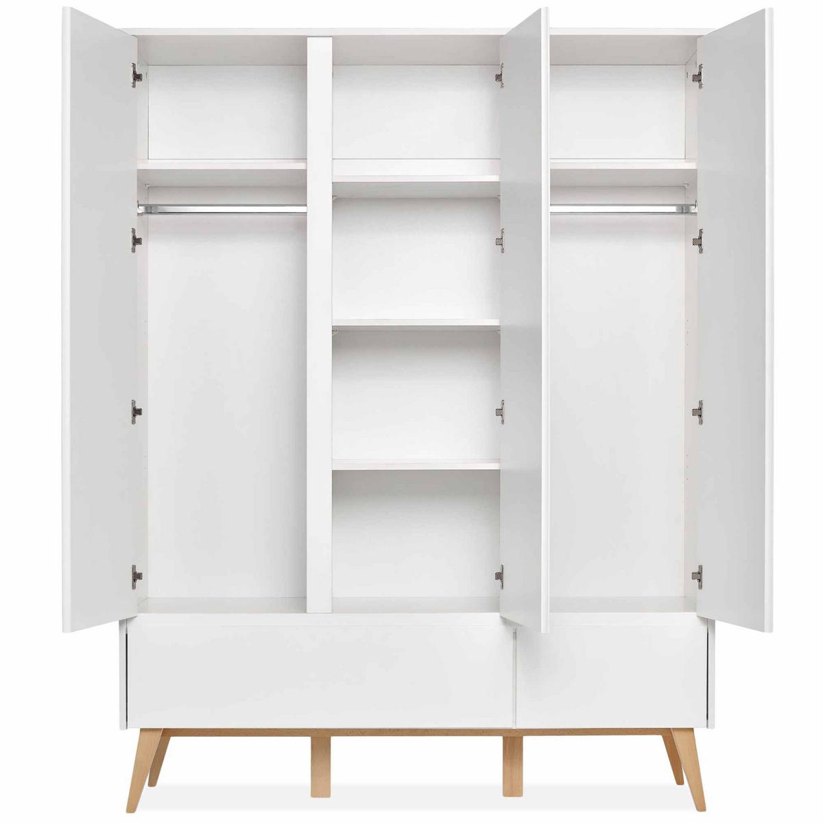 KINDERKLEIDERSCHRANK Drehtürenschrank Dambi - Weiß, Holz (149/200/53cm) - KONSIMO®