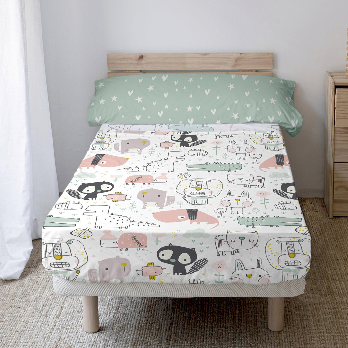 BETTWÄSCHE 2er-Set teiliges best buddies 180x270 cm mehrfarbig - Multicolor, Textil (180/270cm) - Happy Friday