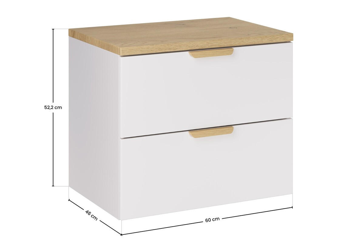 WASCHBECKENUNTERSCHRANK 60 cm 2 Teile - Aster White A BM425 in Weiß/Matt - Weiß, Holz (60/50/46cm)