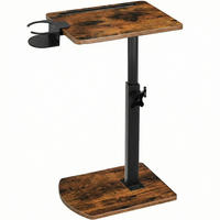 BEISTELLTISCH, 360° drehbar, mit Getränkehalter, höhenverstellbar - Braun, Holzwerkstoff (30/40/78cm) - Kaket