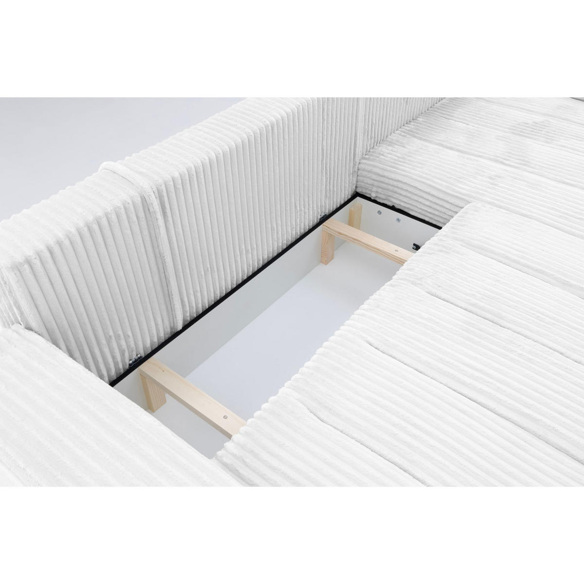 ECKSOFA PIANO L Rechts mit Schlaffunktion 137x234 Cord Hellgrau - Silberfarben/Hellgrau, Holz/Textil (178/278cm) - Muffo