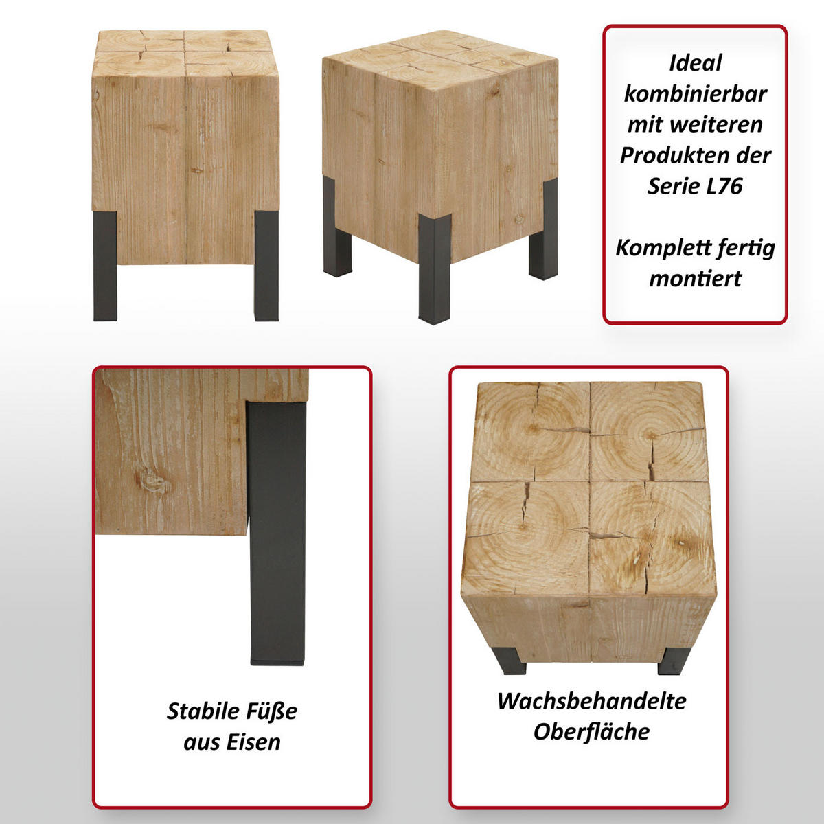 HOCKER Braun - Braun, Holz (32/46/32cm) - MCW