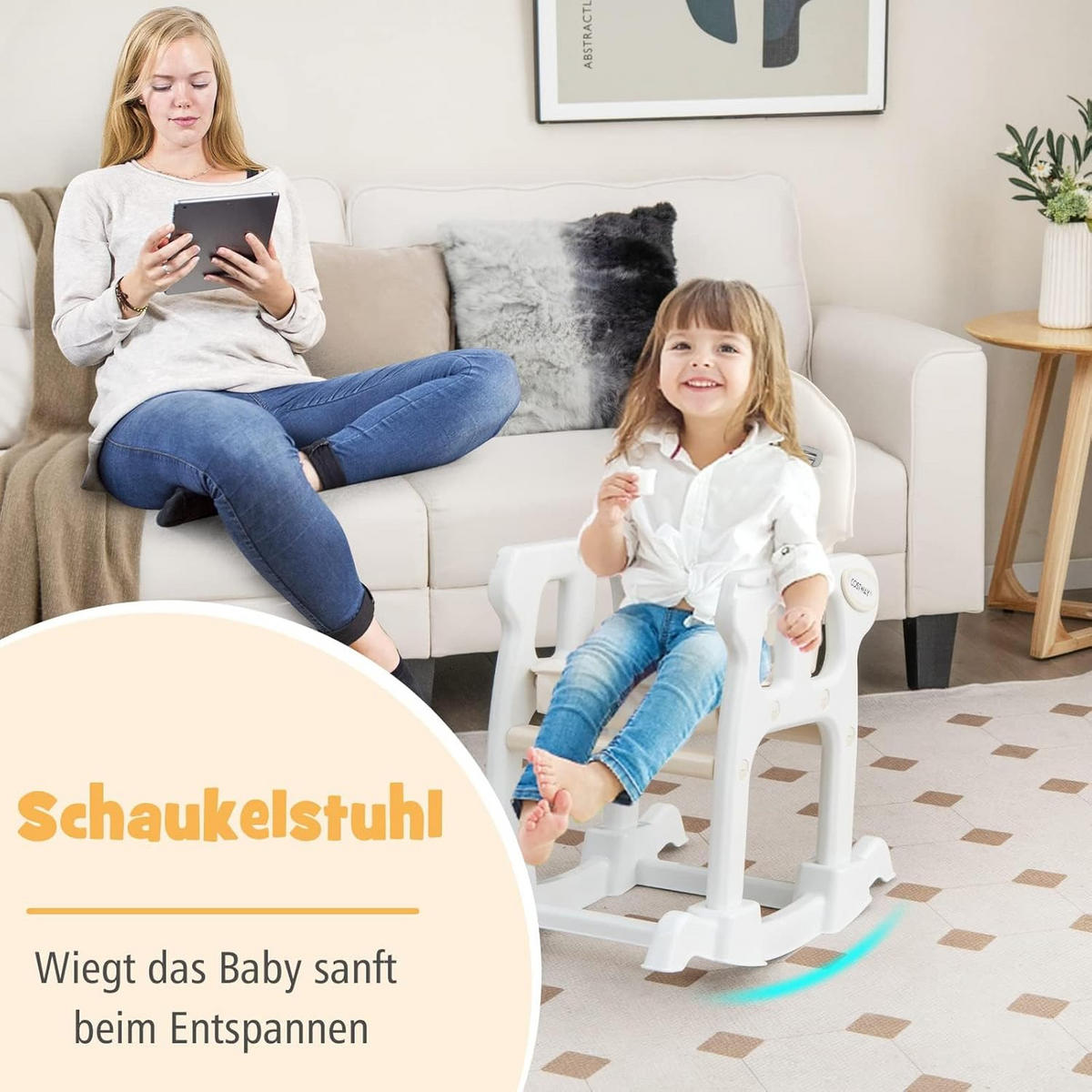 BABYHOCHSTUHL Beige - Beige, Kunststoff (51/104/62cm) - COSTWAY