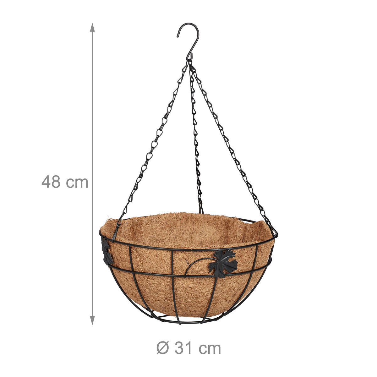 3XBLUMENAMPEL - Multicolor, Textil/Metall (31/48/31cm) - Relaxdays