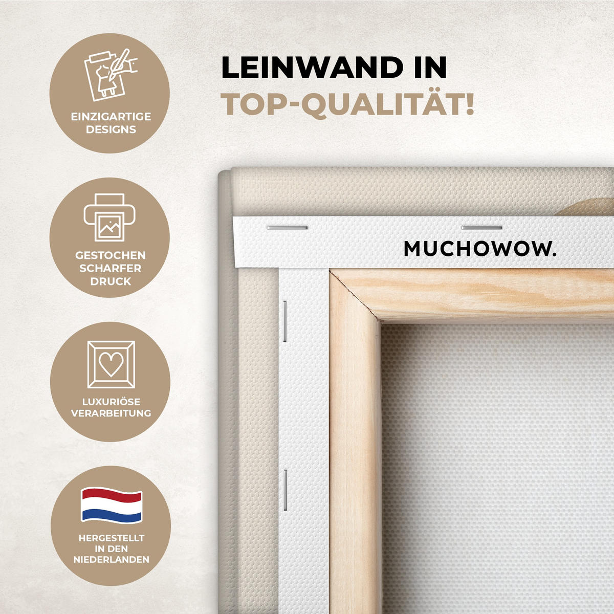 LEINWANDBILD Japandi - Wabi sabi - Beige 20x20 cm - Taupe, Textil (20/20cm) - MuchoWow