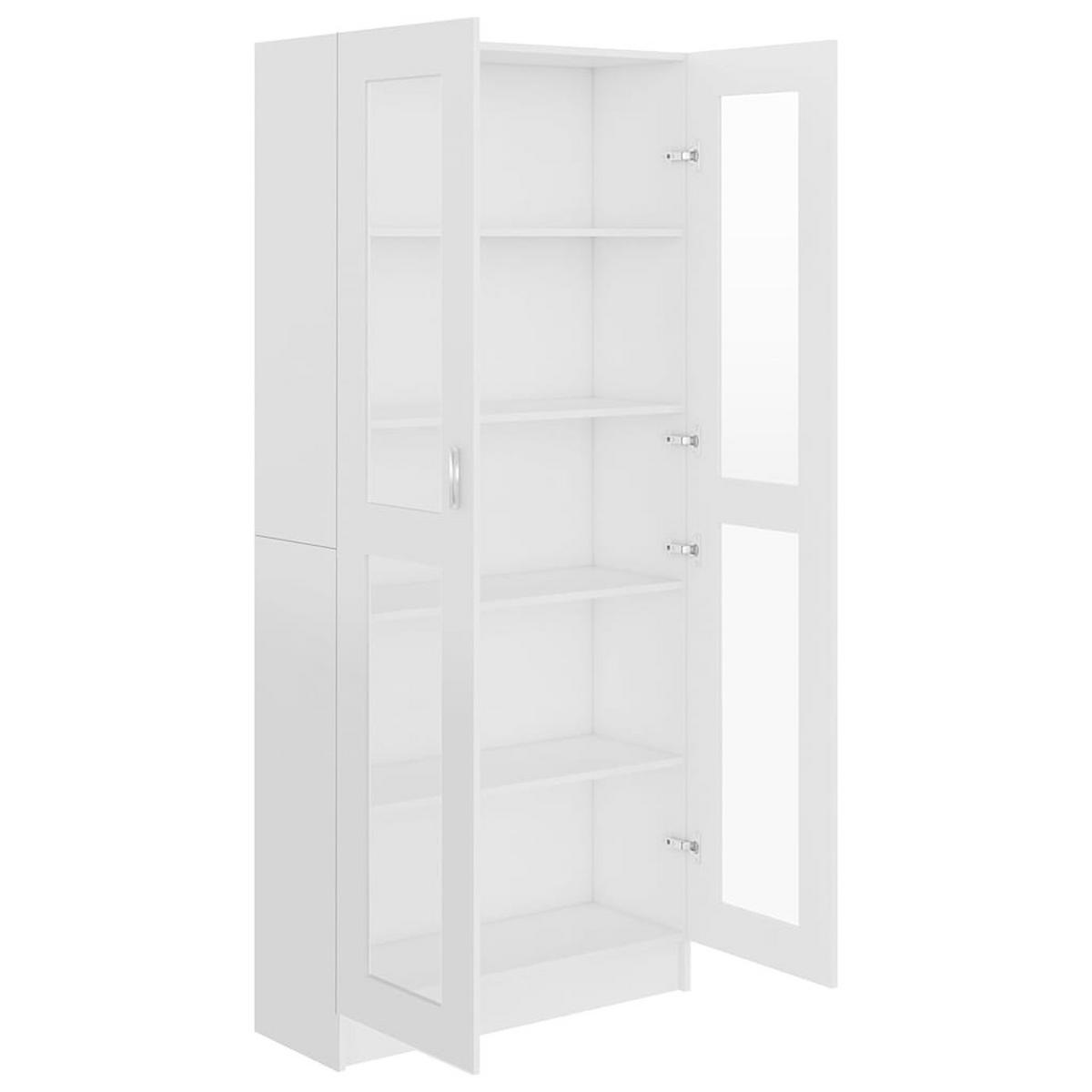 VITRINENSCHRANK Weiss 82,5/30,5/185 Cm Holzwerkstoff - Weiß, Holzwerkstoff (30.5/185/82.5cm) - vidaXL
