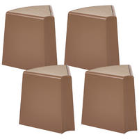 GARTENHOCKER 4er-Set Braun Evros - Braun, Kunststoff (43/45/35cm) - Beliani