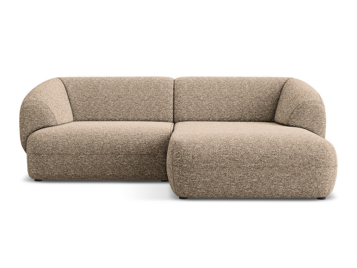 ECKSOFA rechts Strukturstoff Stoff Beige - Blau/Beige, Kunststoff/Textil (230/98cm) - Makamii