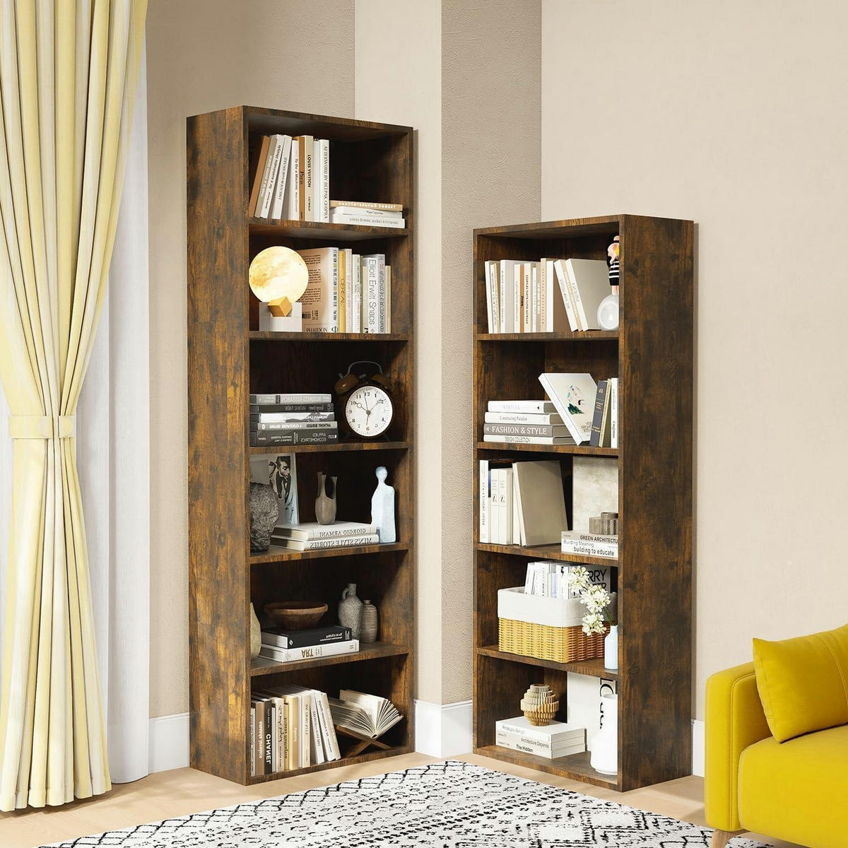 BÜCHERREGAL 6 Ebenen 55,5 x 23,5 x 181 cm Braun - Braun, Holzwerkstoff (23.5/181/55.5cm)
