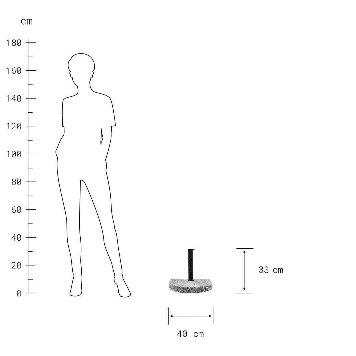 SCHIRMSTÄNDER Rock - Grau, Stein (40/28cm) - Butlers
