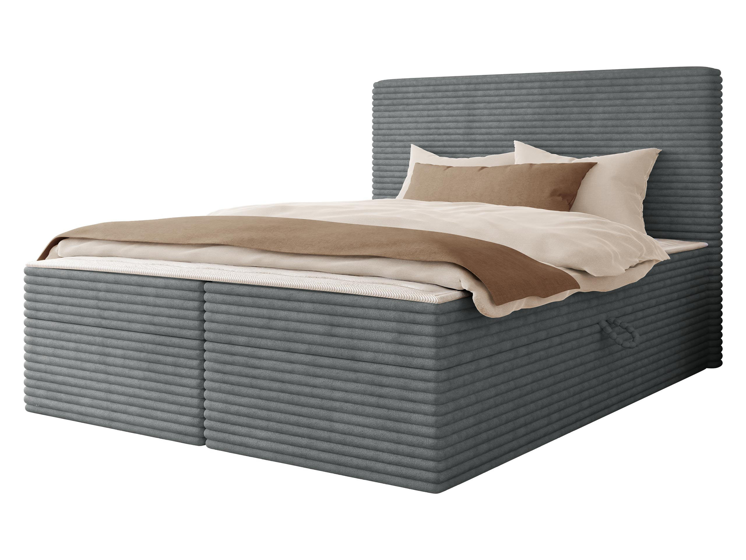 BOXBETT Wokio - H3 - Dunkelgrau/Schwarz, Holzwerkstoff/Kunststoff (180/200cm) - MIRJAN24