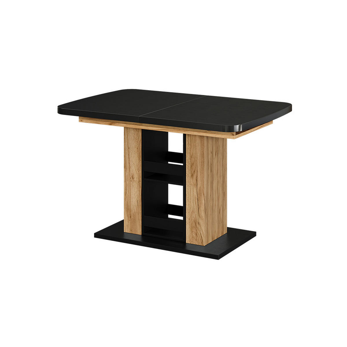 ESSTISCH Fenaro Schwarz/Goldkraft Eiche 120 x 80 cm - Honigeiche/Schwarz, Holzwerkstoff (80/120/76cm) - Vicco