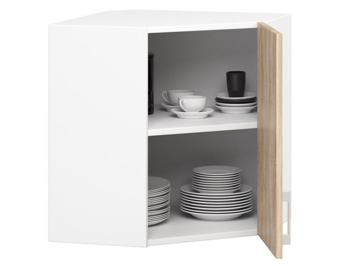 UNTERSCHRANK Weiß, Eiche Sonoma 58/60/30,5 - Weiß, Holzwerkstoff (60/58/30cm) - RAUMHIRSCH FURNITURE