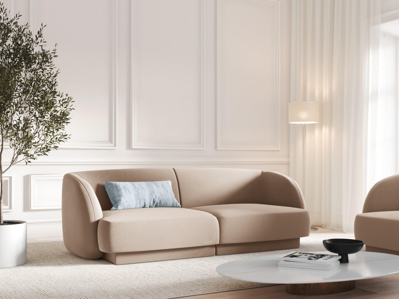 Thumbnail - Micadoni Sofa, Cappuccino, Textil, 2-Sitzer, 90x70x180 cm, Hergestellt in Europa, Oeko-Tex®, Wohnzimmer, Sofas & Couches...