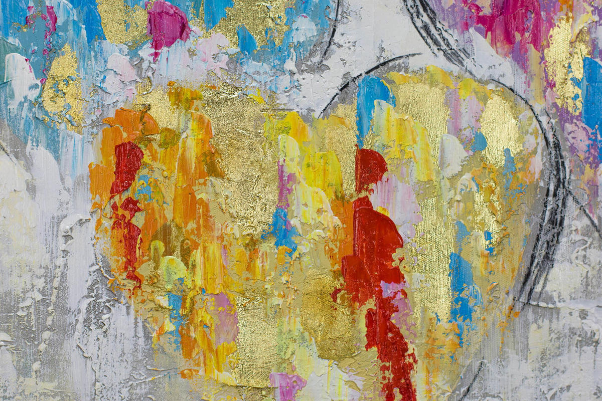 ACRYLBILD HANDGEMALT 60/60 cm - Multicolor/Grau, Holz/Textil (1.1/60cm) - KUNSTLOFT