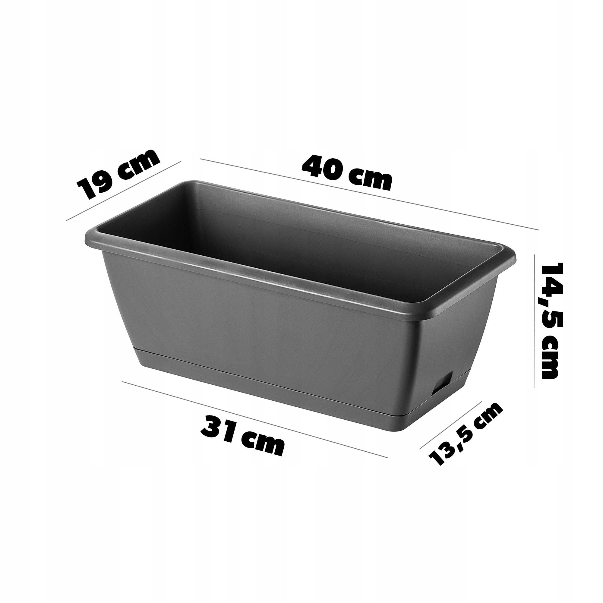 BALKONKASTEN 40 cm, Grau - Grau, Kunststoff (19/40cm) - KADAX
