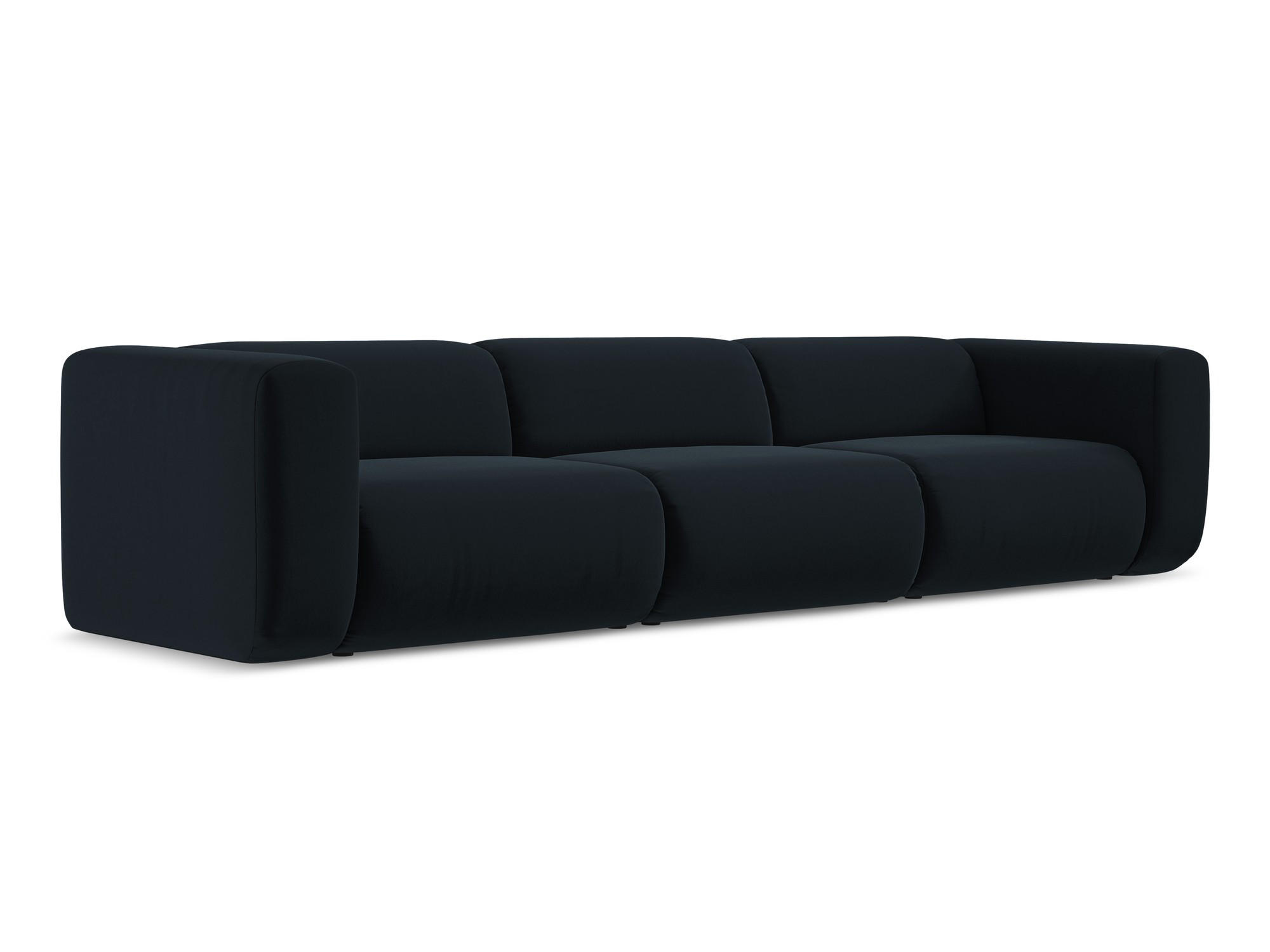 4-SITZER-SOFA Samt Stoff Blau - Blau/Schwarz, Kunststoff/Textil (319/70/89cm) - Makamii