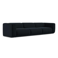 4-SITZER-SOFA Samt Stoff Blau - Blau/Schwarz, Kunststoff/Textil (319/70/89cm) - Makamii