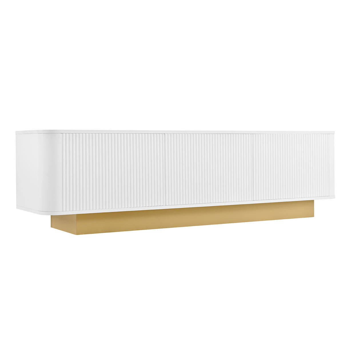 TV-LOWBOARD aus MDF und Holzwerkstoff 170x40,5x47 cm Weiß mit Kabelmanagement und Stauraum - Weiß, Holzwerkstoff (170/47/40.5cm) - Modfu