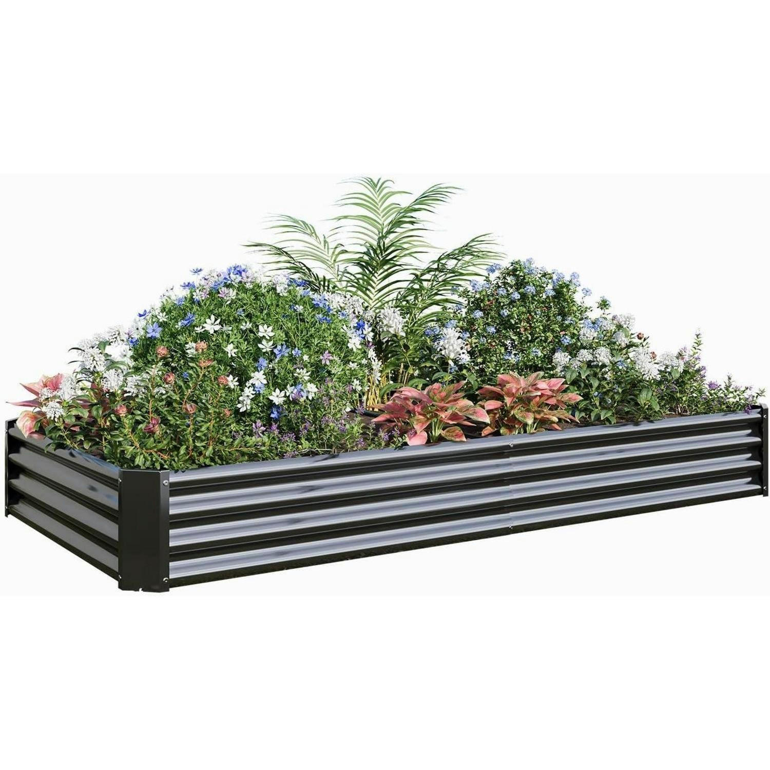 HOCHBEET-SET Metall Schwarz 232 x 113 x 30 cm - Schwarz, Metall (113/30/232cm)